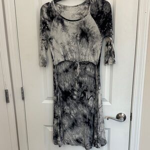 Latched Mama Monochrome Tie-Dye Dress